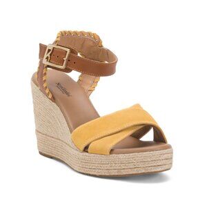 NEROGIARDINI Brown/yellow Made In Italy Leather And Suede Espadrille Sandals